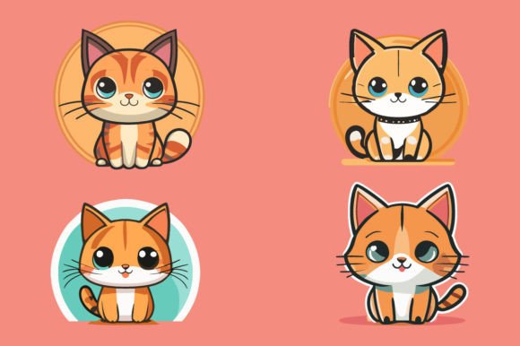 A Vector Artwork of a Cute Cat