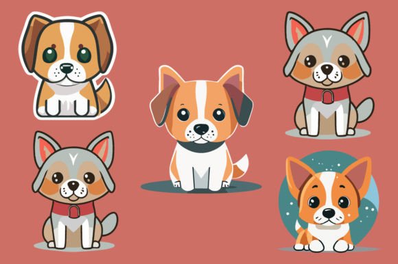 A Vector Artwork of a Cute Dog