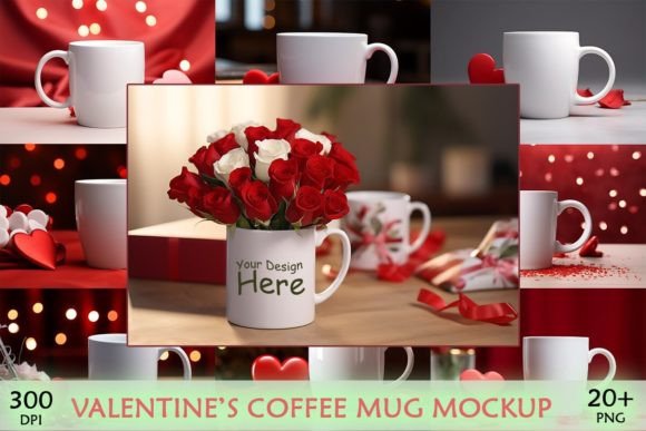 Valentine’s Coffee Mug Mockup Bundle